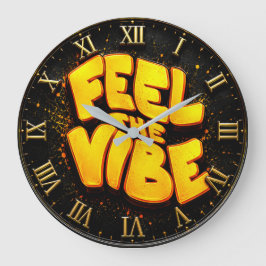 Relógio Grande Feel the Vibe Motivationa
