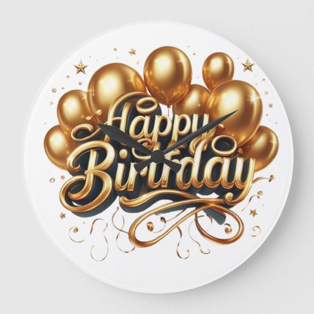 Relógio Grande Feliz aniversário (Frente)