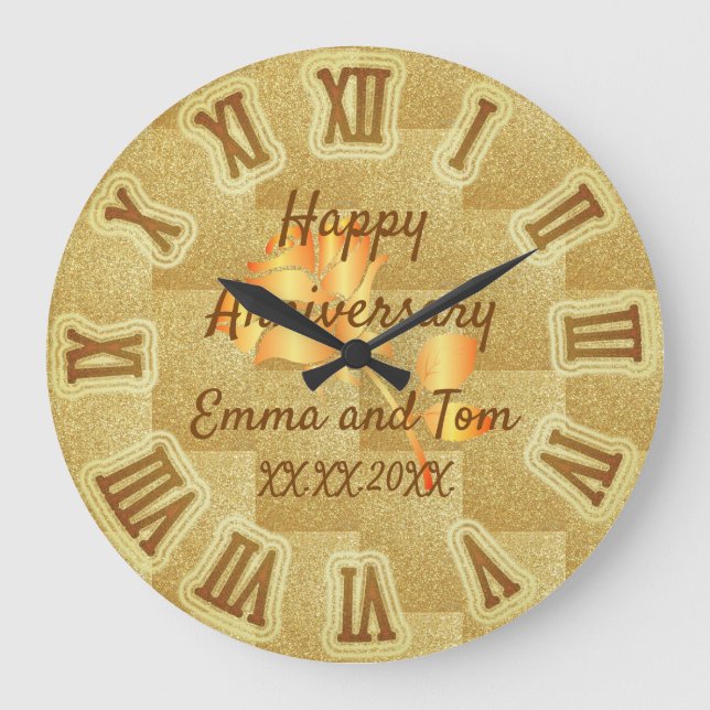 Relógio Grande Feliz aniversário (Frente)