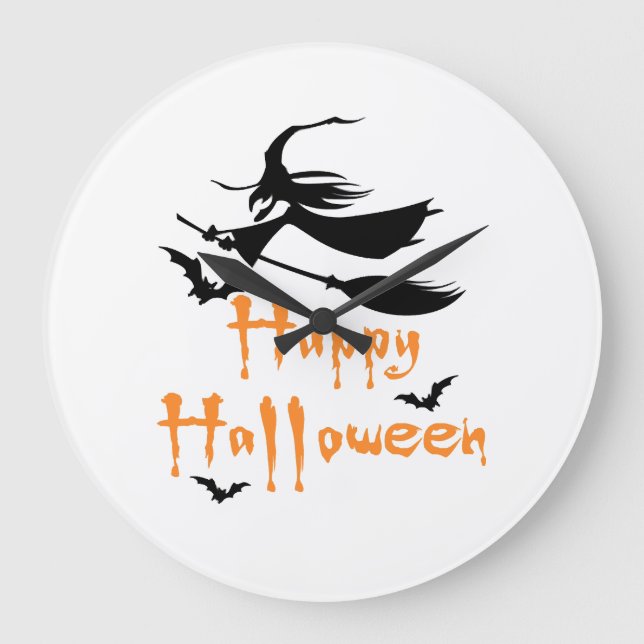 Relógio Grande Feliz Dia das Bruxas (Frente)
