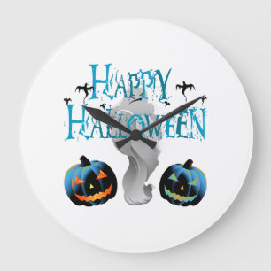 Relógio Grande Feliz Dia das Bruxas Fantasma -Festa de Halloween