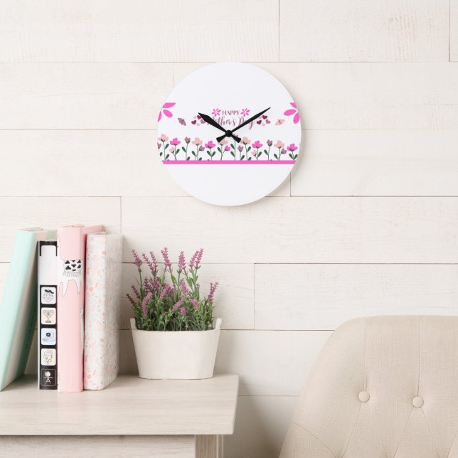 Relógio Grande Feliz dia das mães Design multi Color (Sala de leitura)