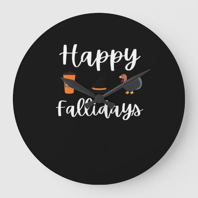 Relógio Grande Feliz Dia de Ação de Graças (Frente)