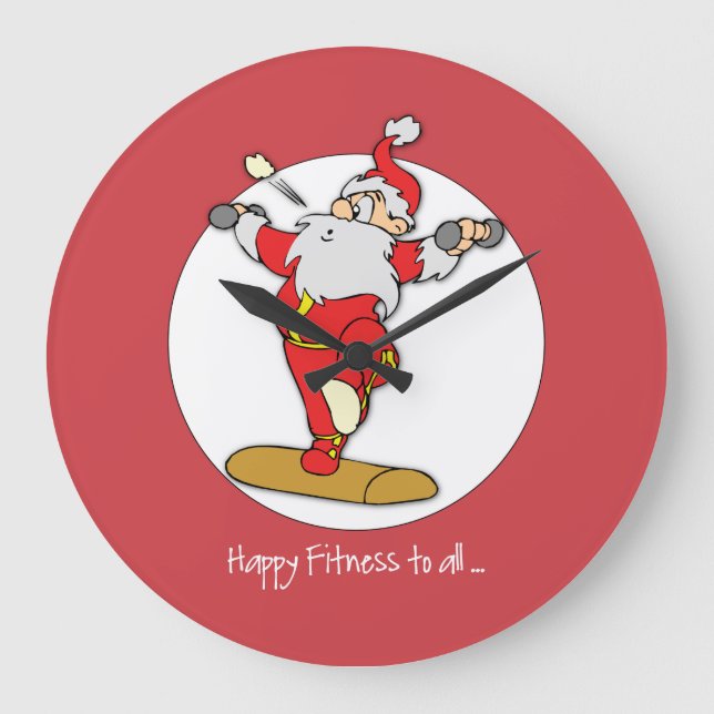 Relógio Grande Feliz exercício de Malhação Natal com Papais noeis (Frente)