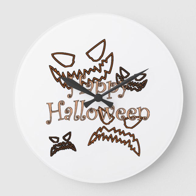 Relógio Grande Feliz Halloween (Frente)