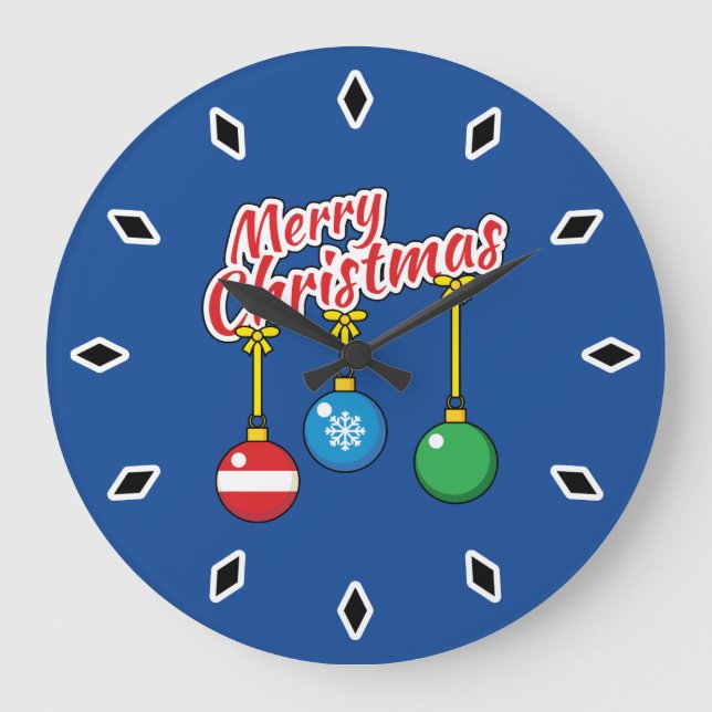 Relógio Grande Feliz Natal com as Bolas (Frente)