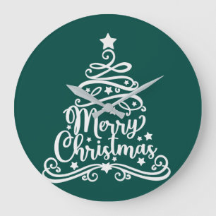 Relógio Grande Feliz Natal Flocos de Neve, Feliz ano novo