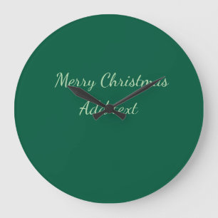 Relógio Grande Feliz Natal verde plano fundo solo feriado