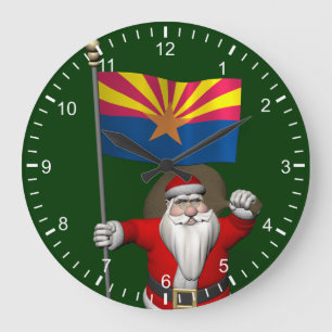 Relógio Grande Feliz Pai Natal A Caminho Da Arizona