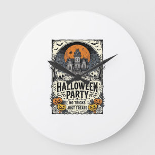 Relógio Grande Festa de Halloween Vintage Sem Truques Apenas Gulo