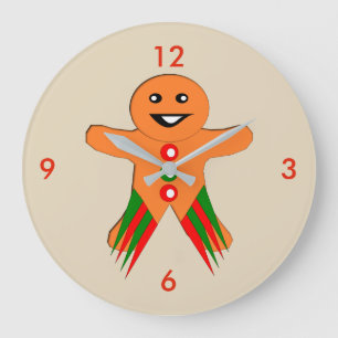 Relógio Grande Festa de Natal - Gingerbird Man Wall