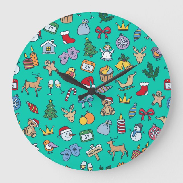 Relógio Grande Festivo Sem Costura. (Frente)