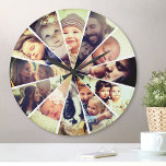 Relógio Grande Filhos da Família Filtro Brilhante de Fotografias<br><div class="desc">Crie seu próprio relógio personalizado de 12 fotos com suas imagens personalizadas aprimoradas com um filtro brilhante divertido.</div>