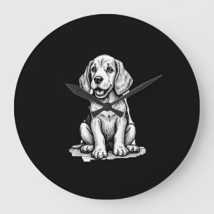 Relógio Grande Filhote de Beagle adorável, família amante de anim