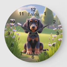 Filhote de Gordon Setter de desenho animado fofo