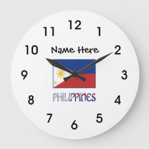 Relógio Grande Filipinas e Filipino Flag e seu nome