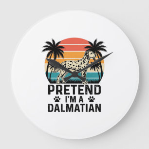 Relógio Grande Fingir Que Sou Um Cão Dalmatian Vintage