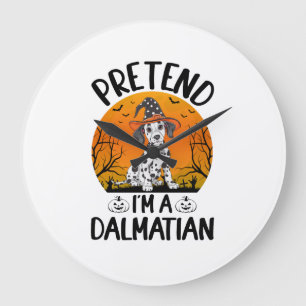 Relógio Grande Finja que sou um cachorro dálmata no Halloween (3)