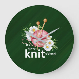 Relógio Grande Fios de Aquarela Bonitos e "É sempre o Knit O'cloc