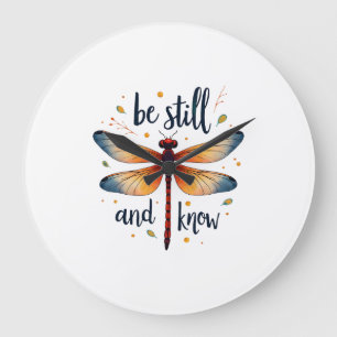 Relógio Grande Fique quieto e conheça Floral Dragonfly Christian