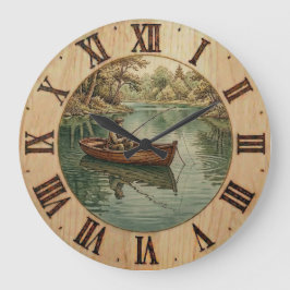 Relógio Grande Fishing Lake- Wall Clock 