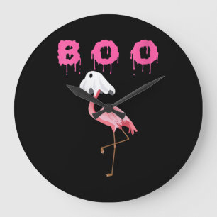 Relógio Grande Flamingo Mulheres Flamingo Boo Ghost Halloween