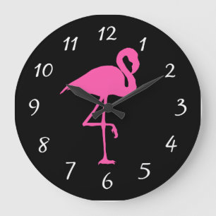 Relógio Grande FLAMINGO PINK ART Wall Clock