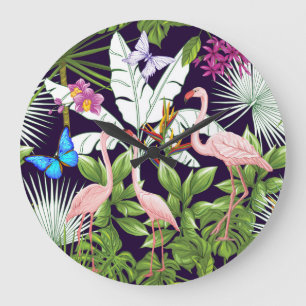 Relógio Grande Flamingos, plantas tropicais: padrão de colheita.