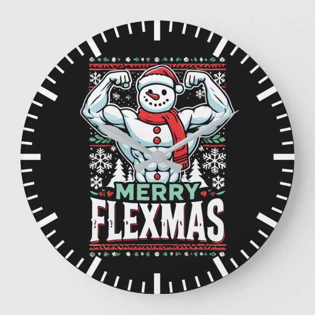 Relógio Grande Flexmas de feliz - Giro de Natal Flexível para Nev (Frente)