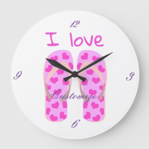 Relógio Grande Flip-Flops - Thunder_Cove Rosa