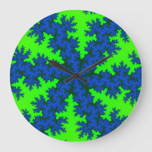 Relógio Grande Floco de neve verde e azul