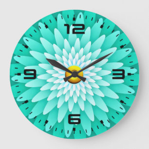 Relógio Grande Flor Azul Mandala-68566