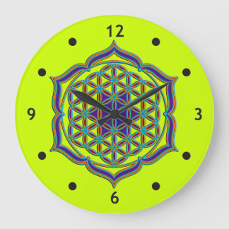 Relógio Grande Flor Da Vida / Blume des Lebens - Lotus Contour