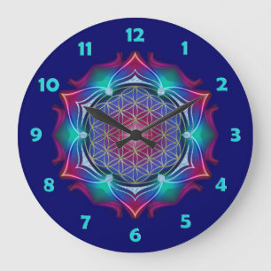 Relógio Grande FLOR DA VIDA/DES Lebens de Blume - mandala IV