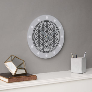 Relógio Grande FLOR DA VIDA - Símbolo de Geometria Sagrado 1