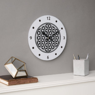 Relógio Grande FLOR DA VIDA - Símbolo de Geometria Sagrado cheio 