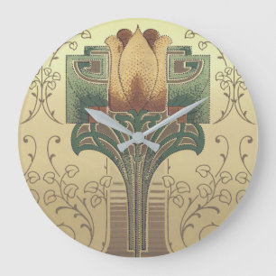 Relógio Grande Flor de artesanatos e artes vitorianas