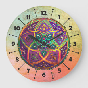 Relógio Grande Flor de Venus do ouro antigo oriental do fineART