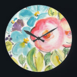 Relógio Grande Flor - Delícia II<br><div class="desc">Flor Delight II por Julia Minasian</div>