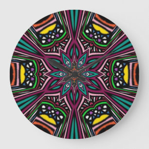 Relógio Grande flor Mandala