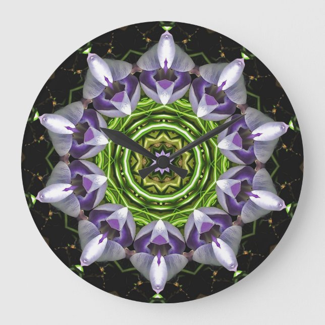 Relógio Grande Flor Roxa (Frente)