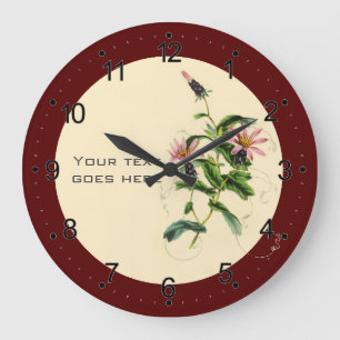 Relógio Grande Flor vermelho
