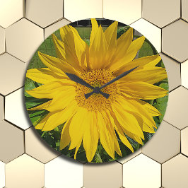 Relógio Grande Floral Amarelo de girassol original moderno