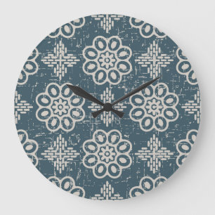 Relógio Grande Floral Antiquado: Curva redonda sem costura.