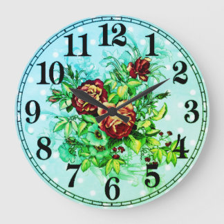 Relógio Grande Floral Elegance 10.75" Round Acrylic Wall Clock