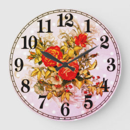 Relógio Grande Floral Elegance 10.75" Round Acrylic Wall Clock