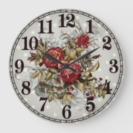 Relógio Grande Floral Elegance Round Acrylic Wall Clock