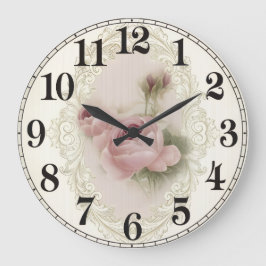 Relógio Grande Floral Elegance Round Acrylic Wall Clock