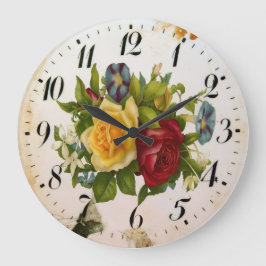 Relógio Grande Floral Elegance Round Acrylic Wall Clock