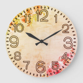 Relógio Grande Floral Elegance Round Acrylic Wall Clock
